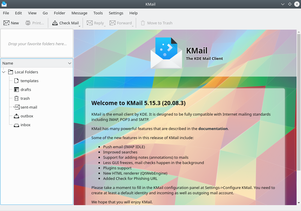 El programa de correu electrònic KMail